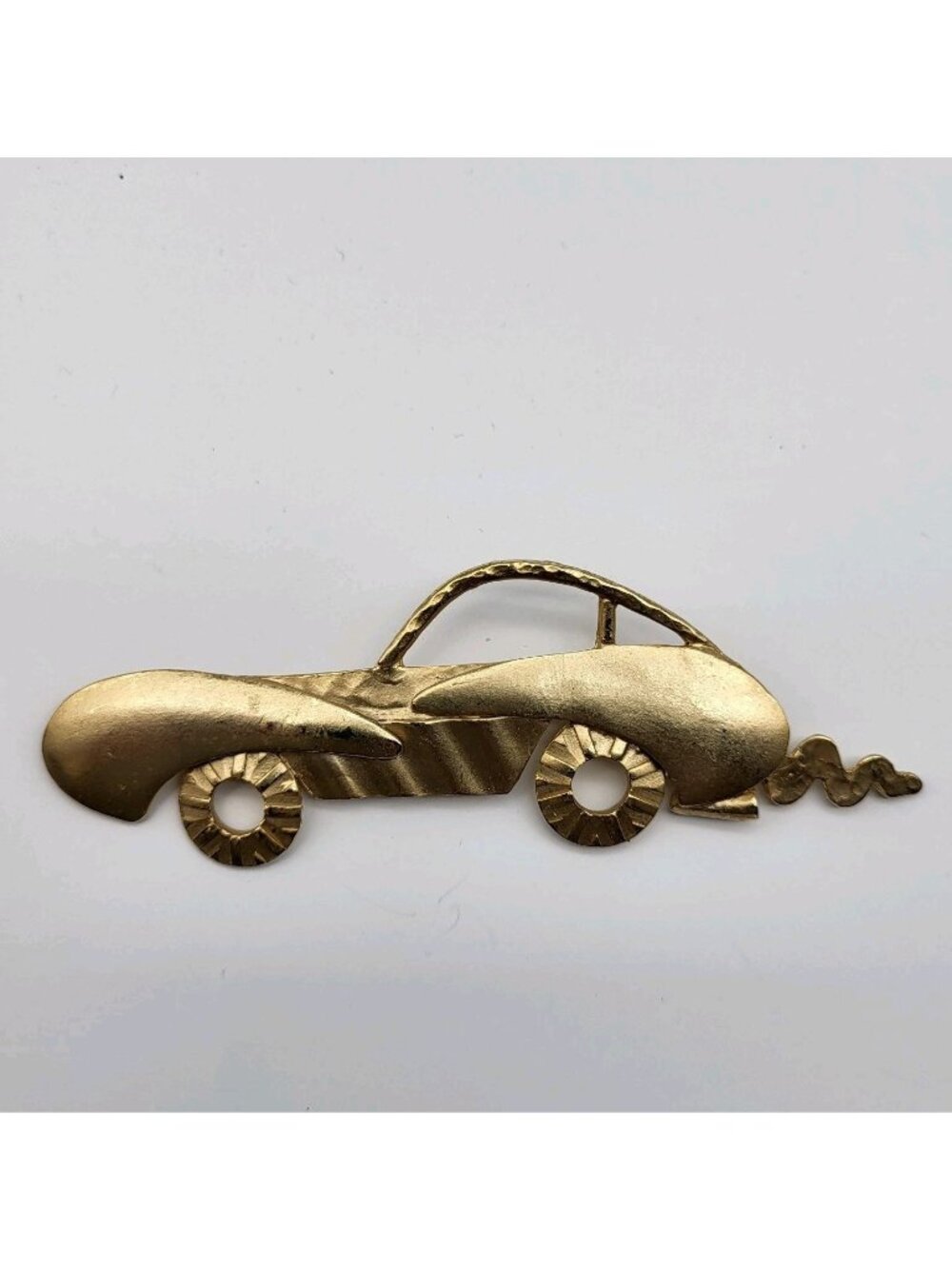 Vintage Bond Car Brass Brooch pin Artisan Sports Car Retro MCM Jewelry
